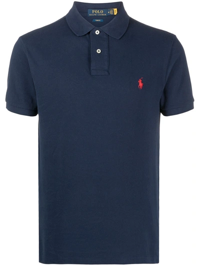 Polo Ralph Lauren Polo Pony Embroidered Polo Shirt In Blue