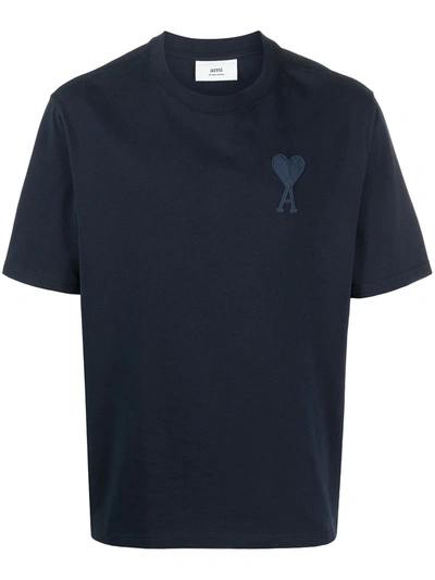 Ami Alexandre Mattiussi Heart Motif T-shirt In Blue