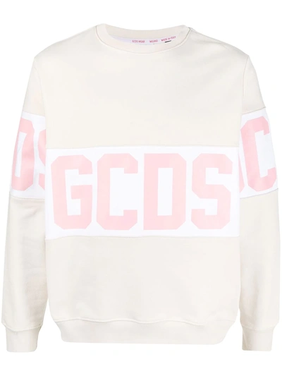 Gcds Logo Printed Panel Sweatshirt In Pink