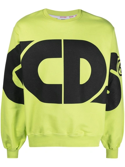 Gcds Cotton Crew-neck Sweatshirt In Green