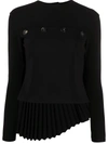 A.W.A.K.E. PLEATED LONG-SLEEVED BLOUSE