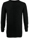 Rick Owens Ls Level Long-sleeved T-shirt In Black