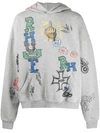 RHUDE DOODLE-PRINT OVERSIZED HOODIE