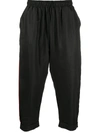 Alchemy Cropped Drop-crotch Stretch-cotton Trousers In Black