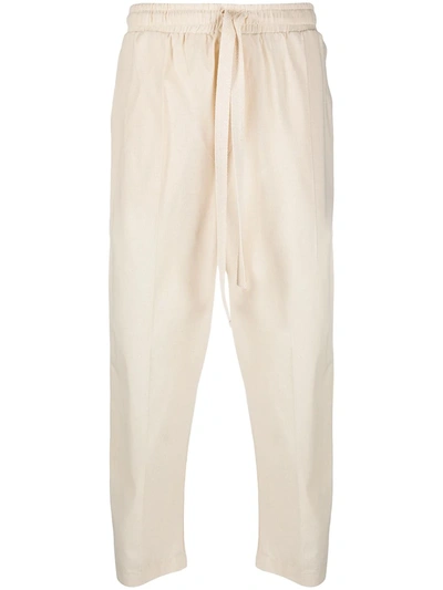 Alchemy Drawstring Cotton Drop-crotch Trousers In Neutrals