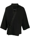 Alchemy Wrap-around Cotton-blend Kimono In Black