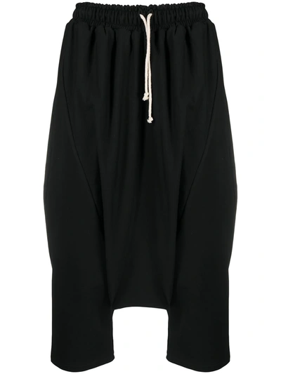 ALCHEMY CROPPED STRETCH-COTTON DROP-CROTCH TROUSERS