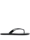 Maison Margiela Green Patent Tabi Flip Flops In Black