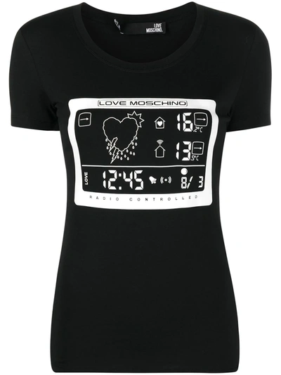 Love Moschino Graphic-print Slim-fit T-shirt In Black