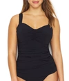 Profile By Gottex Tutti Frutti Underwire Tankini Top D-g Cups In Black