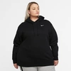 Nike Women's Sportswear Fleece Pullover Hoodie (plus Size) In Black/white