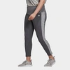 Adidas Originals Adidas Women's Designed 2 Move 3-stripes High-rise Cropped Training Tights (plus Size) In Dark Grey Heather/white