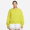 Nike Women's Sportswear Essential Fleece Crewneck Sweatshirt (plus Size) In High Voltage/white