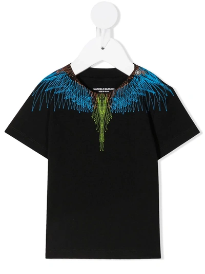 Marcelo Burlon County Of Milan Babies' Wings-print Cotton T-shirt In Black