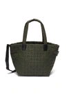 Veecollective Vee Tote' Geometric Panel Recycled Nylon Medium Tote In Green