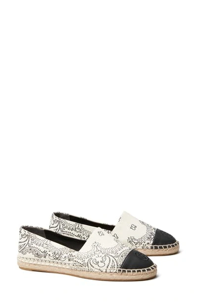 Tory Burch Colorblock Espadrille Flat In Ivory Americana Bandana