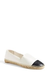 Tory Burch Colorblock Espadrille Flat In Ivory/ Black
