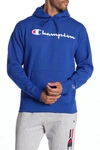 Champion Powerblend Graphic Drawstring Hoodie In Surf The Web