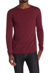 X-ray Crew Neck Long Sleeve T-shirt In Dusty Burgundy