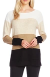 Vince Camuto Colorblock Pocket Sweater In Oatmeal