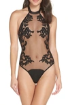 Thistle & Spire Valentines Day Cornelia Thong Bodysuit In Black