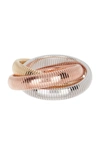 Meshmerise Tri-color Twisted Cable Cuff Bangle In Tri Color