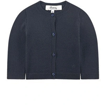 Bonpoint Babies'  Navy Wool Cardigan In Blue