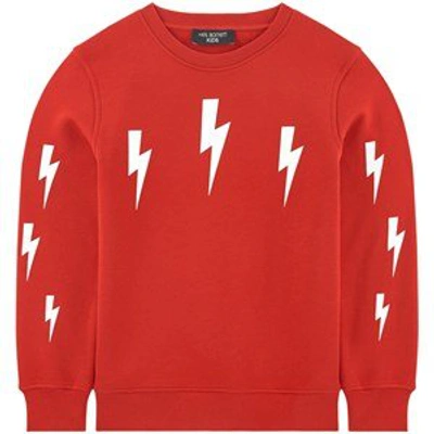 Neil Barrett Kids'  Graphic Sweatshirt In Red