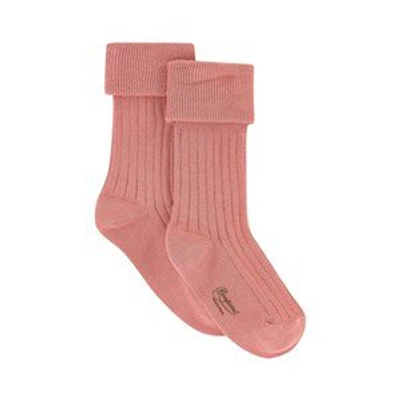 Bonpoint Pink Logo Socks In Blue