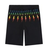 Neil Barrett Teen Lightning Bolt-print Track Shorts In Blue