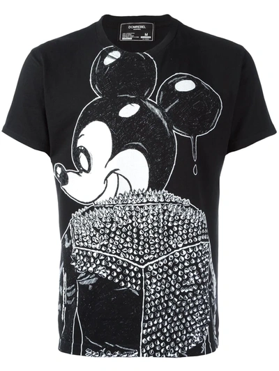 Domrebel Mickey Print T-shirt In Black