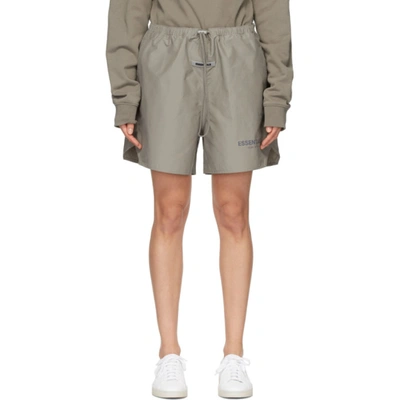 Essentials Taupe Volley Shorts In Umber