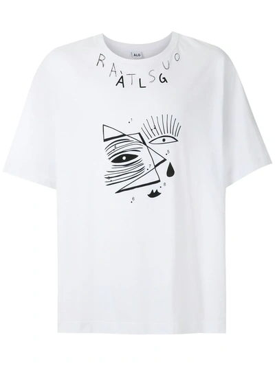 Àlg Ratsuo Eyes Oversized T-shirt In White