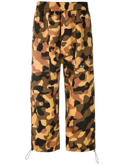 Àlg Camouflage Oxford Cropped Trousers In Black