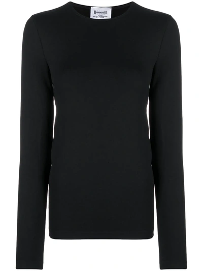 Wolford Velvet Sensation Long-sleeve T-shirt In 7005 Black