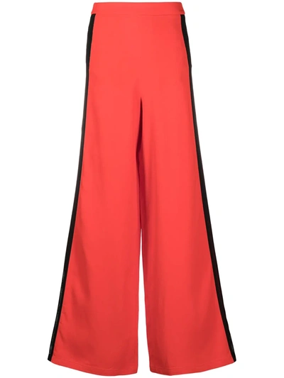 Just Cavalli Side Strip Wide-leg Trousers In Red