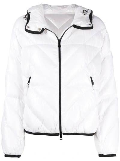 Moncler White Brouel Chevron Quilted Jacket