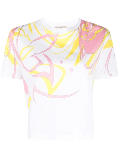 Pucci Dinamica Placed-print T-shirt In White