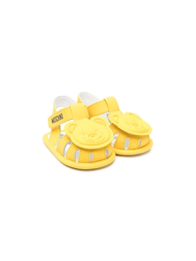Moschino Babies' Cutout Cage Sandals In Yellow