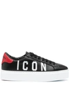 DSQUARED2 ICON FLATFORM LOW-TOP SNEAKERS