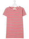 Douuod Teen Striped Cotton T-shirt In Red
