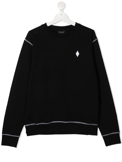 Marcelo Burlon County Of Milan Teen Embroidered-logo Sweatshirt In Black
