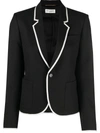 SAINT LAURENT CONTRAST-TRIM SINGLE-BREASTED BLAZER