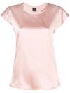 PINKO SATIN-FINISH SHORT-SLEEVED BLOUSE