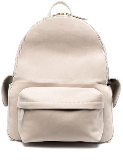 Eleventy Multi-pocket Leather Backpack In Neutrals