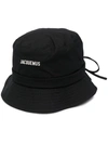 Jacquemus Black Le Bob Gadjo Bucket Hat In Black