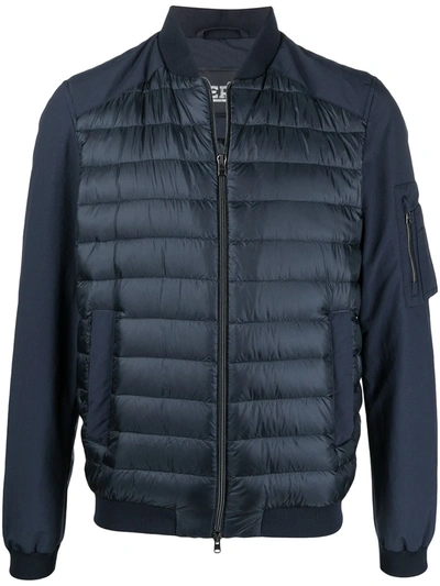 Herno Padded Bomber Jacket In Blue