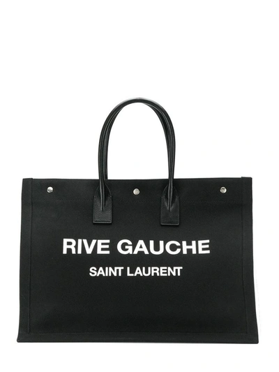 Saint Laurent Rive Gauche Shopping Bag In Black