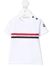 MONCLER RAISED LOGO STRIPE DETAIL T-SHIRT