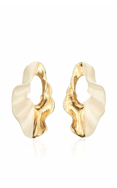 Mi Manera Women's Sabi Enameled Earrings In White